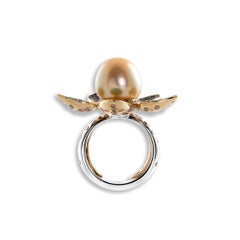 18K White/Rose Gold, Diamonds, Sapphires, Tsavorites, Pearl, Ring