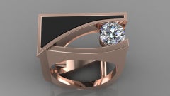 18 Karat White and Rose Gold Ring with .50 Carat of F Color VVS1 Diamonds