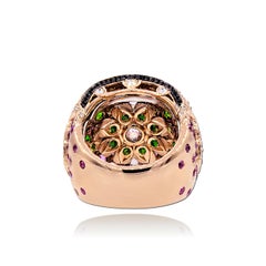 18K White/Rose Gold, Sapphires, Diamonds, Demantoid, Ring