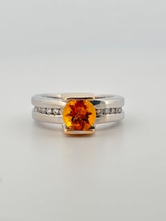 18K White & Yellow Gold 1.10ctw Citrine 0.30ctw Diamond Ring