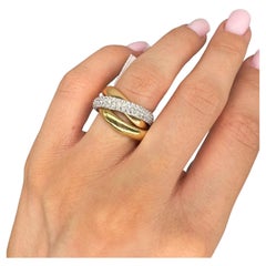 18K White & Yellow Gold 2.20 CT Diamond Pavé Wedding Band