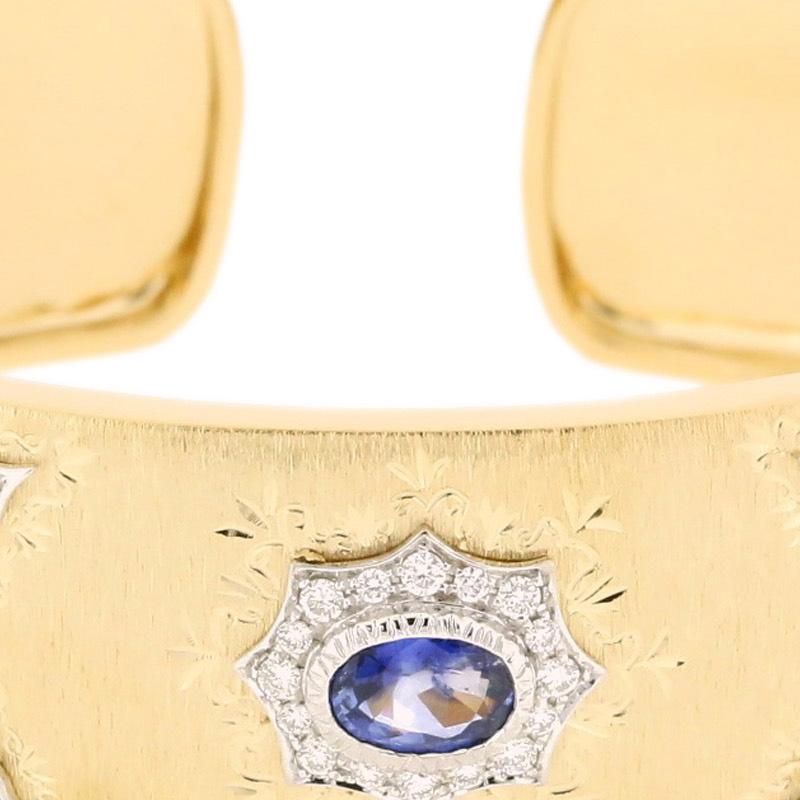18K White Gold and Yellow Gold - 46.98 GM
3 Sapphires - 2.80 CT
52 Diamonds - 0.74 CT

Lead time: 3-4 weeks

The family-owned company, Althoff Jewelry, has one mission – create elegant, luxurious and graceful pieces. Explore bracelets, earrings and