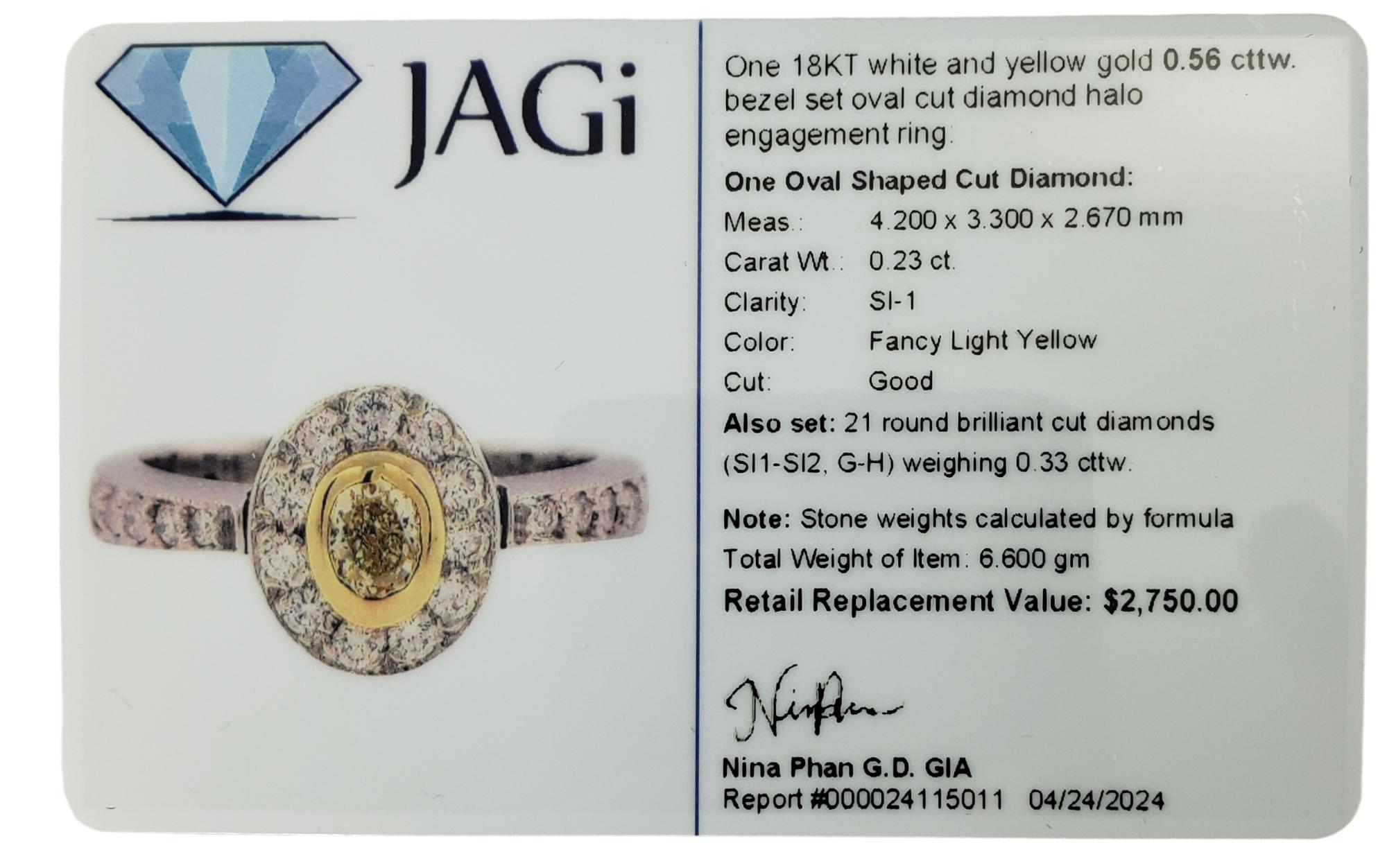 18K White & Yellow Gold Diamond Engagement Ring Size 6.5  #17330 For Sale 4