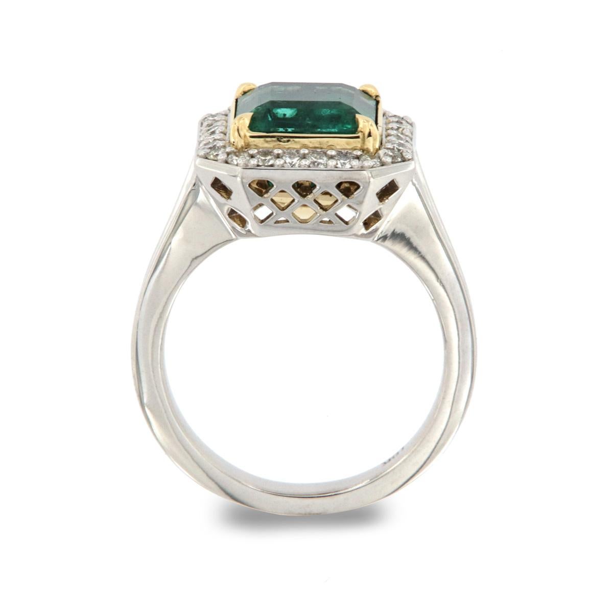 green square engagement ring