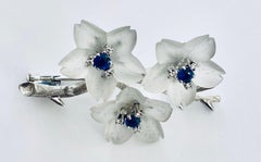 18 Karat White Gold Branch Brooch with Apple Blossom, Austria, 1960
