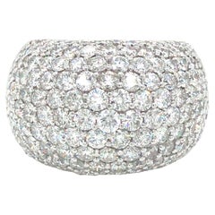 18K Wide Diamond Dome Band White Gold