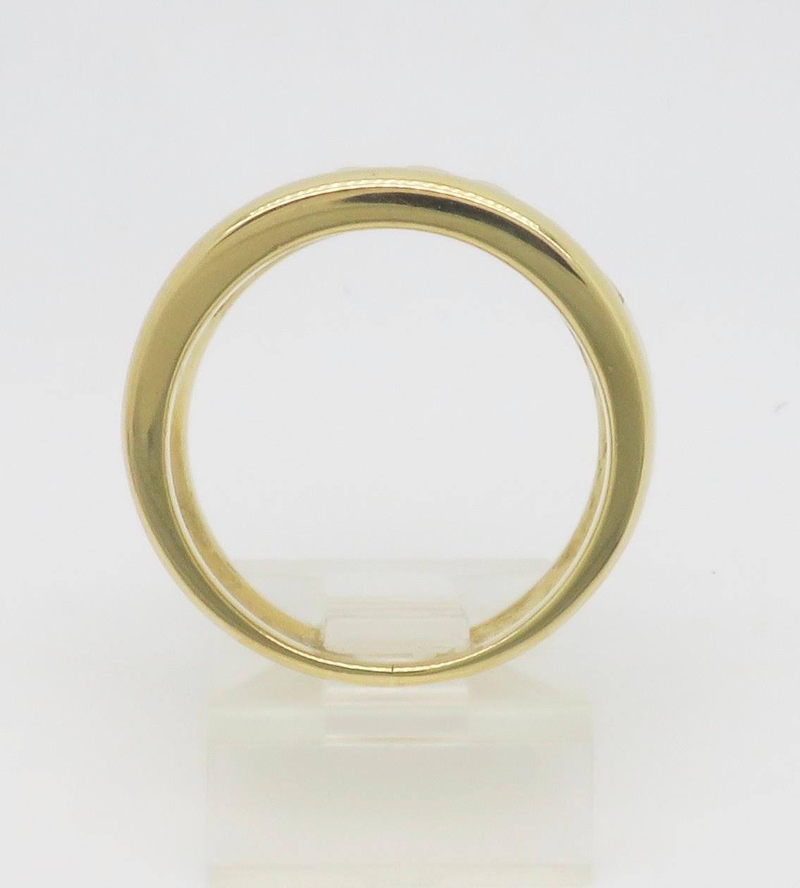 18k Wide Yellow Gold Diamond Band Cocktail Ring For Sale 9