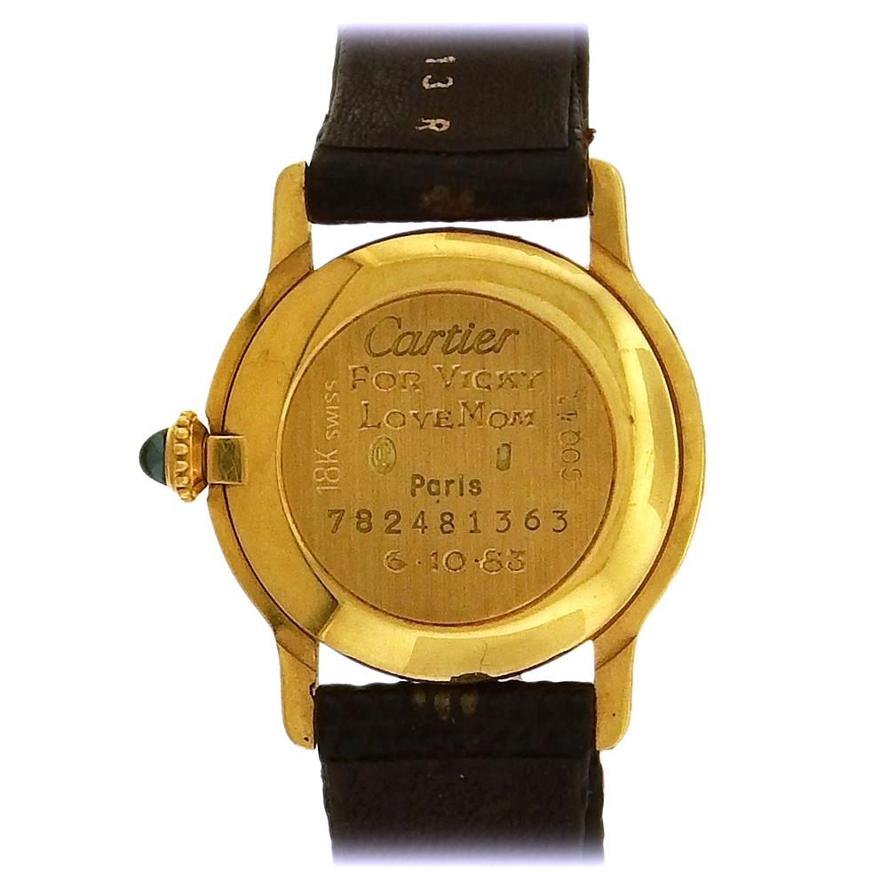 18K Women's Round Mechanical Cartier In Fair Condition In New York, NY