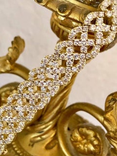 Vintage 18K Yellow Gold Woven Wide Diamond Bracelet 12.90cttw G Vs 6.80"