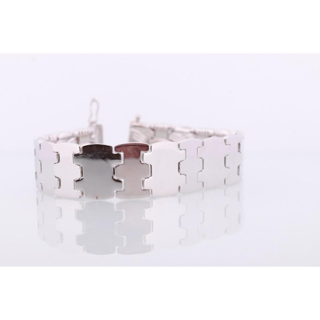 Bracelet à maillons tissés 18 carats. Bracelet à maillons tressés en or blanc 18 carats de RCI, 23 g 7,25 pouces en vente 4