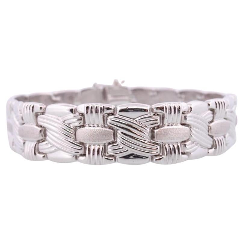 18k Woven Link Bracelet. 18k White Gold by RCI Braid Link bracelet. 23g 7.25in For Sale at 1stDibs