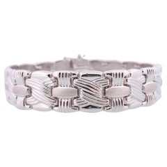 18k Woven Link Bracelet. 18k White Gold by RCI Braid Link bracelet. 23g 7.25in