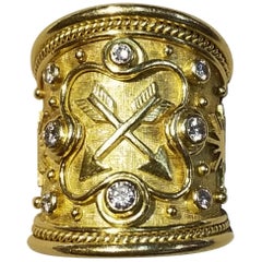 18k Y/g Elizabeth Gage Tapered Templar Ring