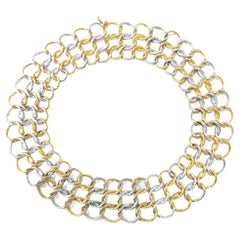 Collana in oro intrecciato 18K Y & W Georges Lenfant 1960 - 139.2GRAM