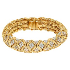 18k yelllow gold Signed Hammerman Brothers New-York diamonds bracelet