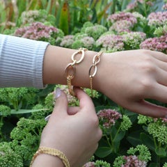 18K Yellow and Rose Gold Dual-Chain Statement Bracelet