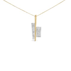 18K Yellow and White Gold 1 7/8 Cttw Diamond Key Shaped Pendant Necklace