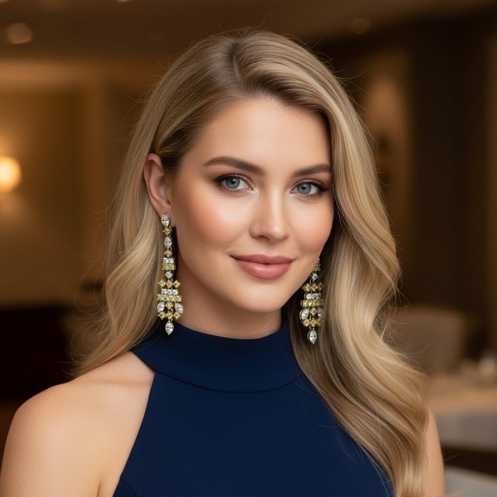 Orecchini in oro giallo e bianco 18K con diamante giallo chiaro da 12,68 carati In condizioni ottime in vendita a Chicago, IL