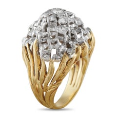 18K Yellow and White Gold 3.5ct Diamond Cluster Ring MF20-021926