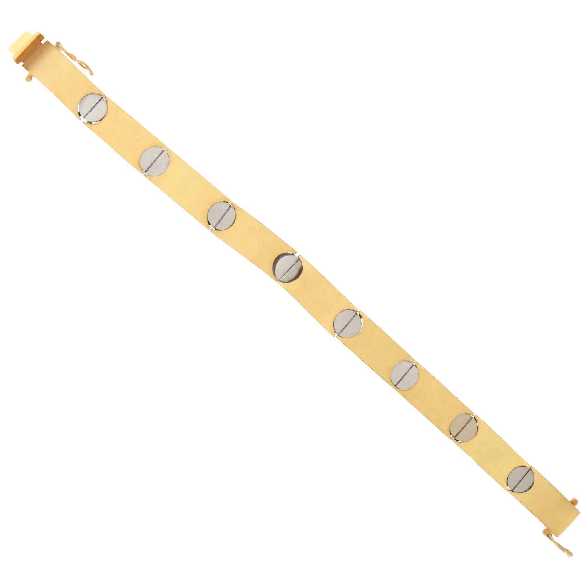 Armband aus 18 Karat Gelb- und Weißgold für Damen oder Herren