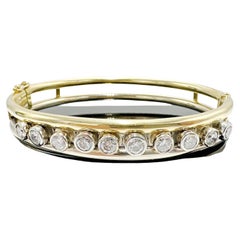 18k Yellow and White Gold CUSTOM MADE Natural Diamond Bangle 2.00TCW