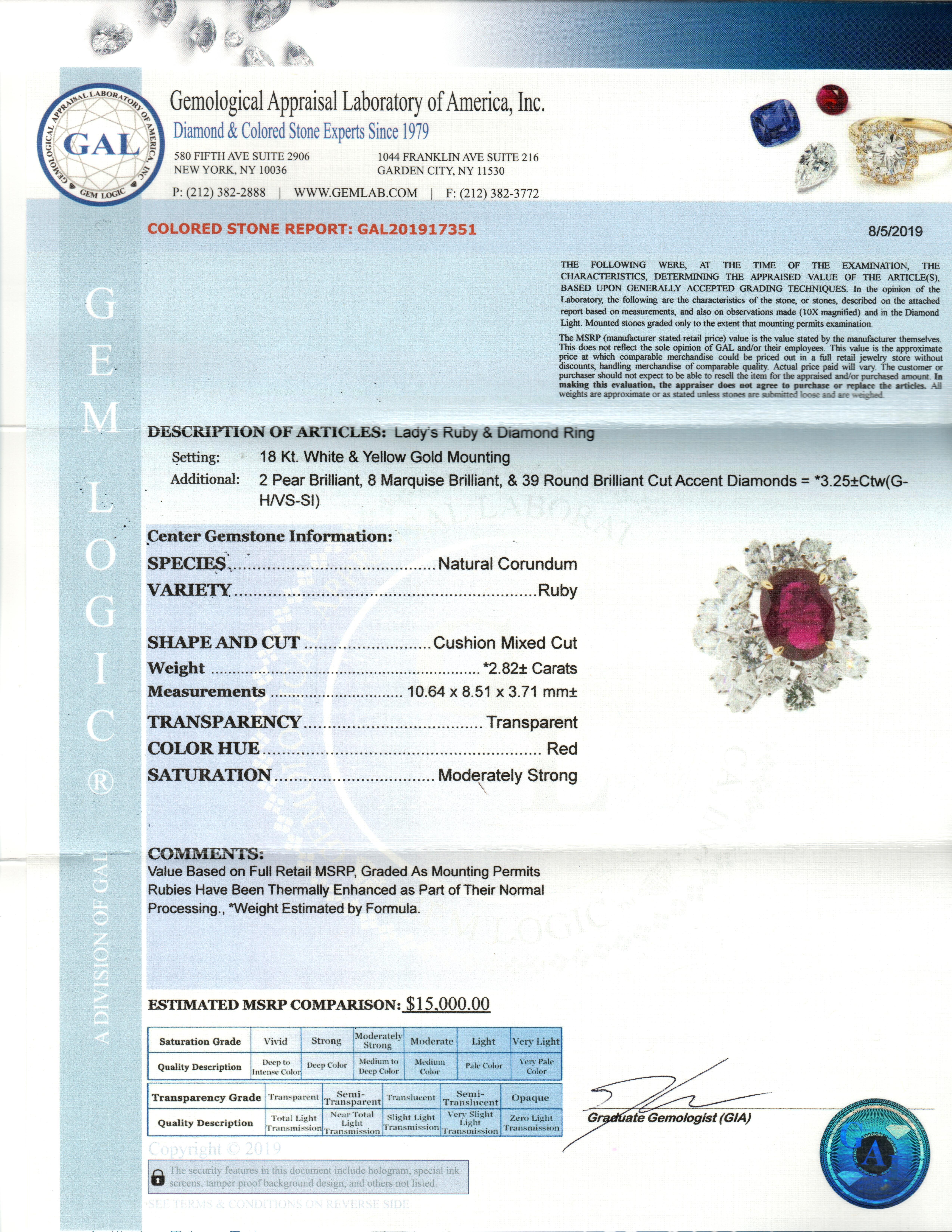 18 Karat Yellow and White Gold Diamond and Ruby Cocktail Ring 1