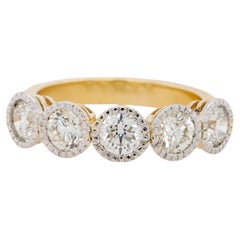 18k Yellow and White Gold Diamond Bezel-Set Band