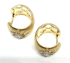 Florentine Diamant-Reifenohrringe aus Gelb- und Weißgold