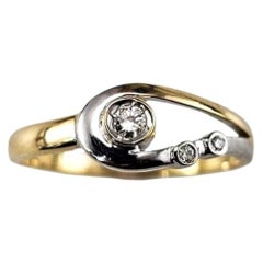 18K Yellow and White Gold Diamond Ring Size 7.75 #25395