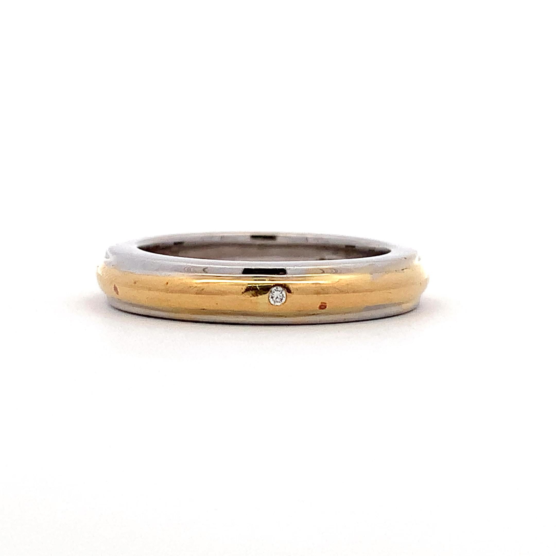 18k Gelb- und Weißgold Diamant Trauring im Zustand „Neu“ im Angebot in London, GB