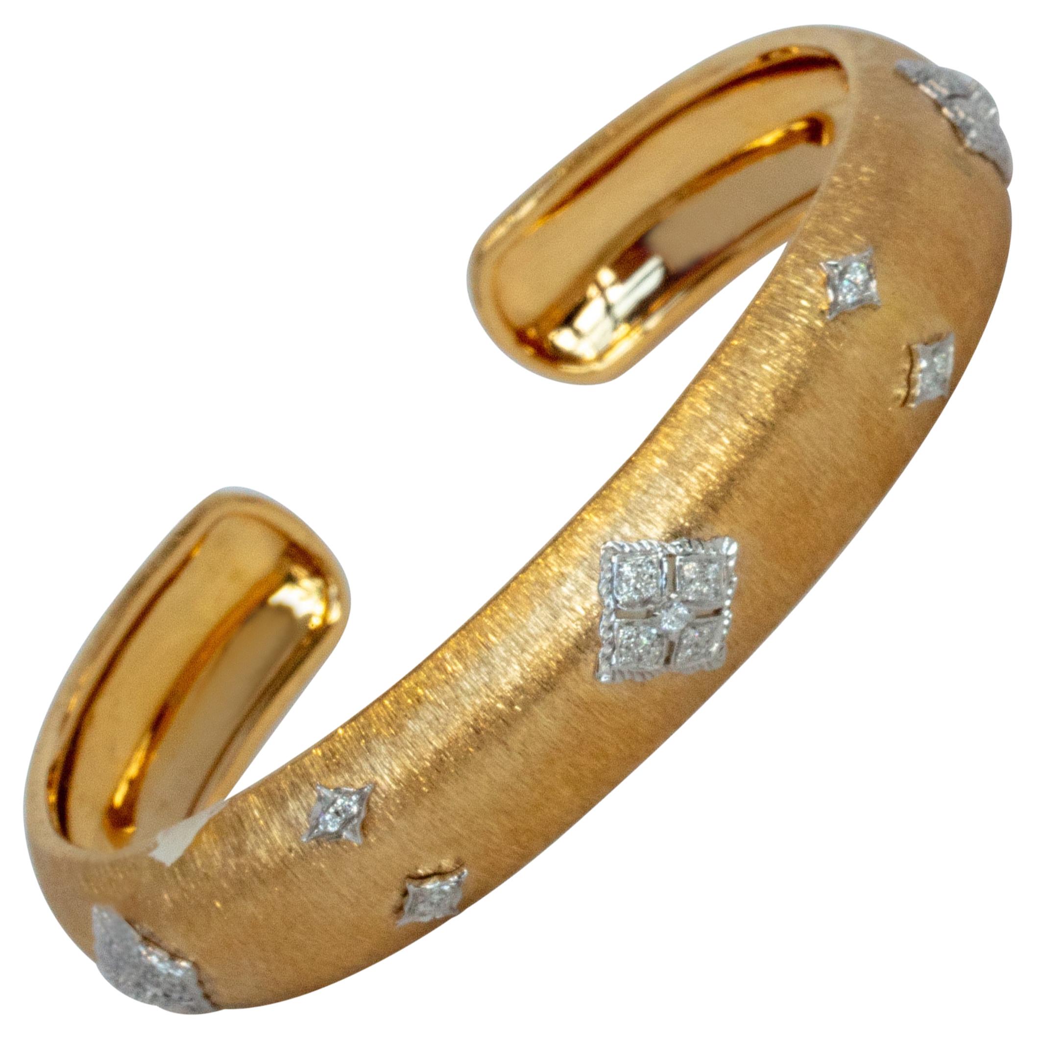 18K Yellow and White Gold Diamonds Link Modern Bracelet in Florentine  Finish For Sale at 1stDibs | florentine finish jewelry, florentine finish  technique, florentine bracelet
