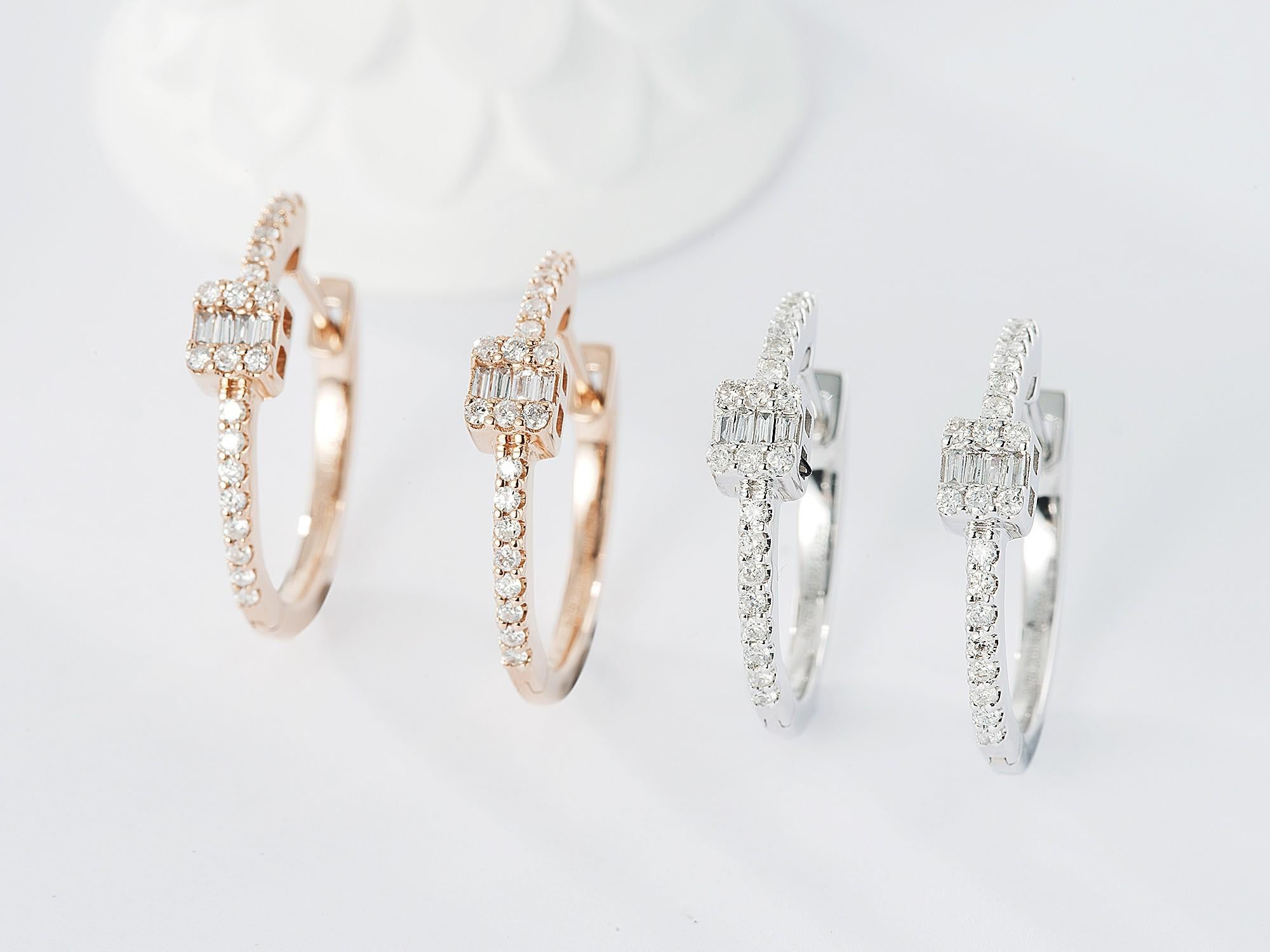 18K Yellow and White Gold Half-Hoop Earrings with Natural Square Diamond Accents

Metal: 18k Gold
Gemstone: Natural White Diamonds
Total Diamond Weight: 0.040 (8 stones)
Gold Weight: 0.180 g

Discover timeless elegance with these stunning 18k gold