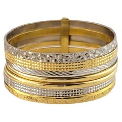 18K Yellow and White Gold Multi Band Ring Size 8 3/4