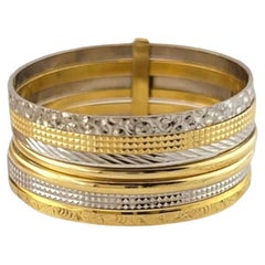 Vintage 18K Yellow and White Gold Multi Band Ring Size 8 3/4