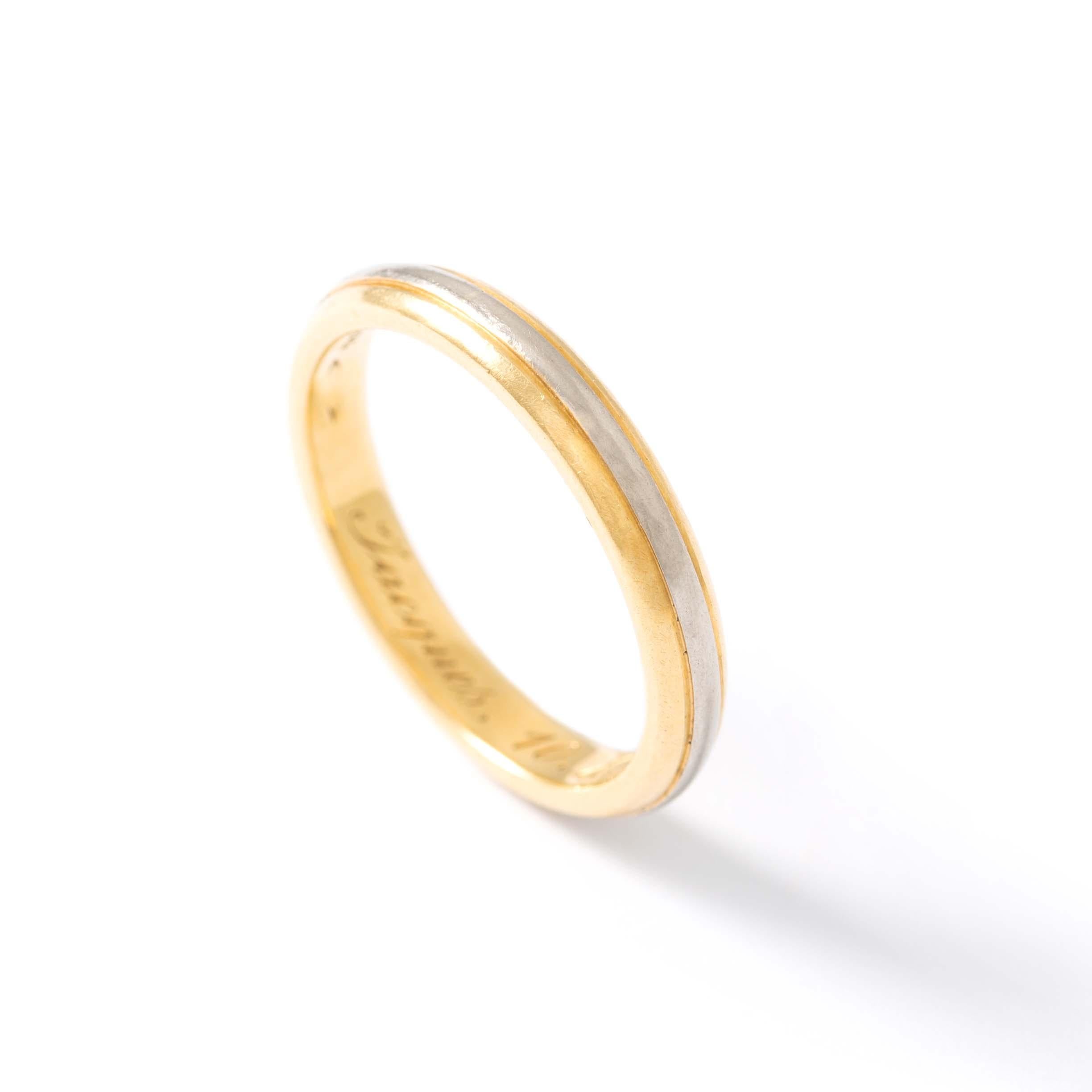 Ring aus 18 Karat Gelb- und Weißgold im Zustand „Gut“ im Angebot in Geneva, CH