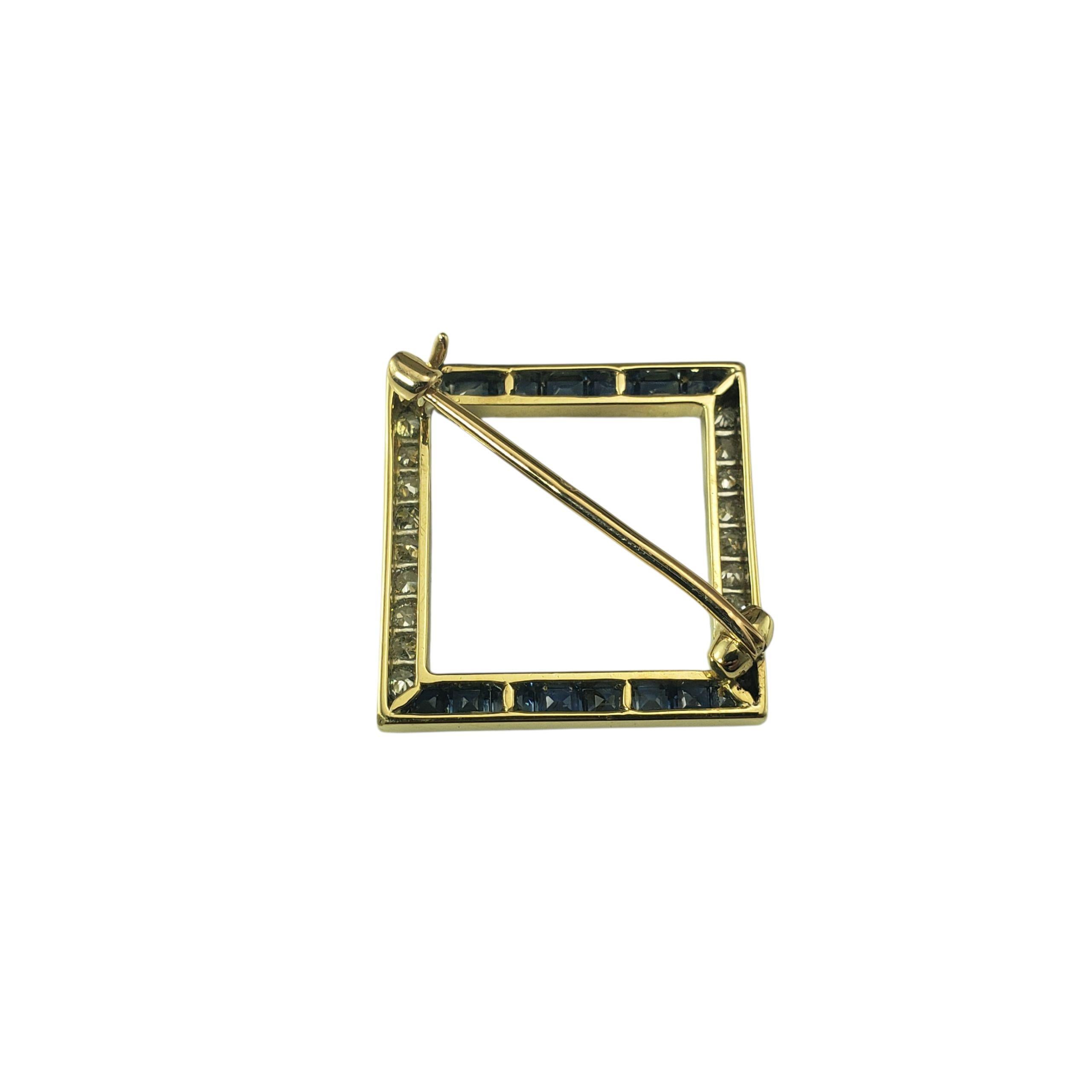 Broche en or jaune et blanc 18K saphir et diamant JAGi Certified #22680 Bon état - En vente à Washington Depot, CT