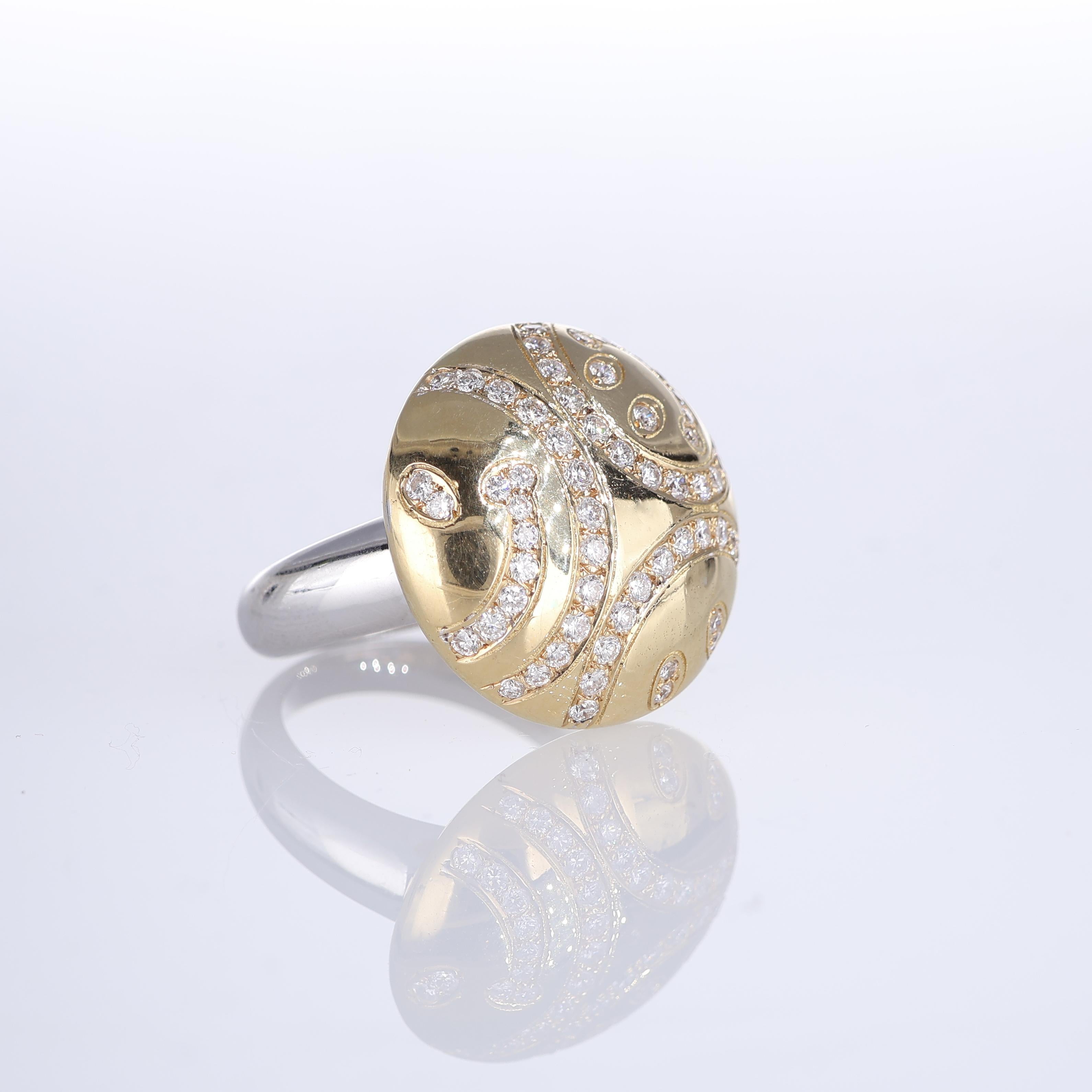 Brilliant Cut 18K Yellow and White Gold 