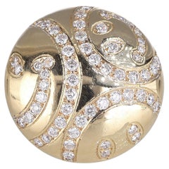 Anello "Smile" in oro giallo e bianco 18K con pavé di diamanti