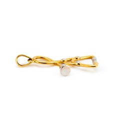 18K Yellow and White Gold Stethoscope Charm Pendant