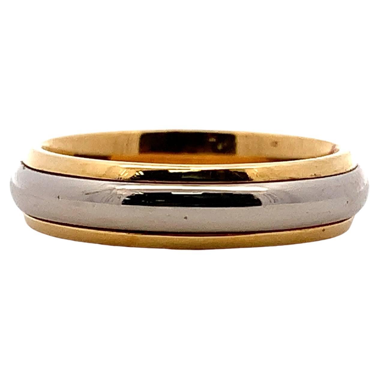 Anneau de mariage deux tons en or jaune et blanc 18k