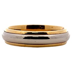 Anneau de mariage deux tons en or jaune et blanc 18k