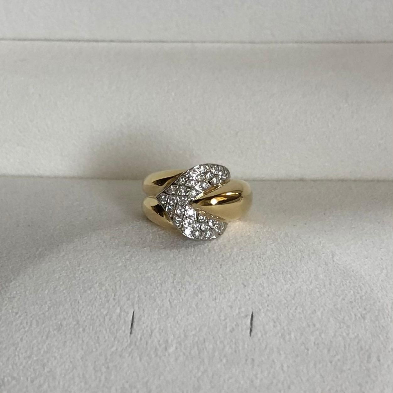 18k yellow and white gold ring 
