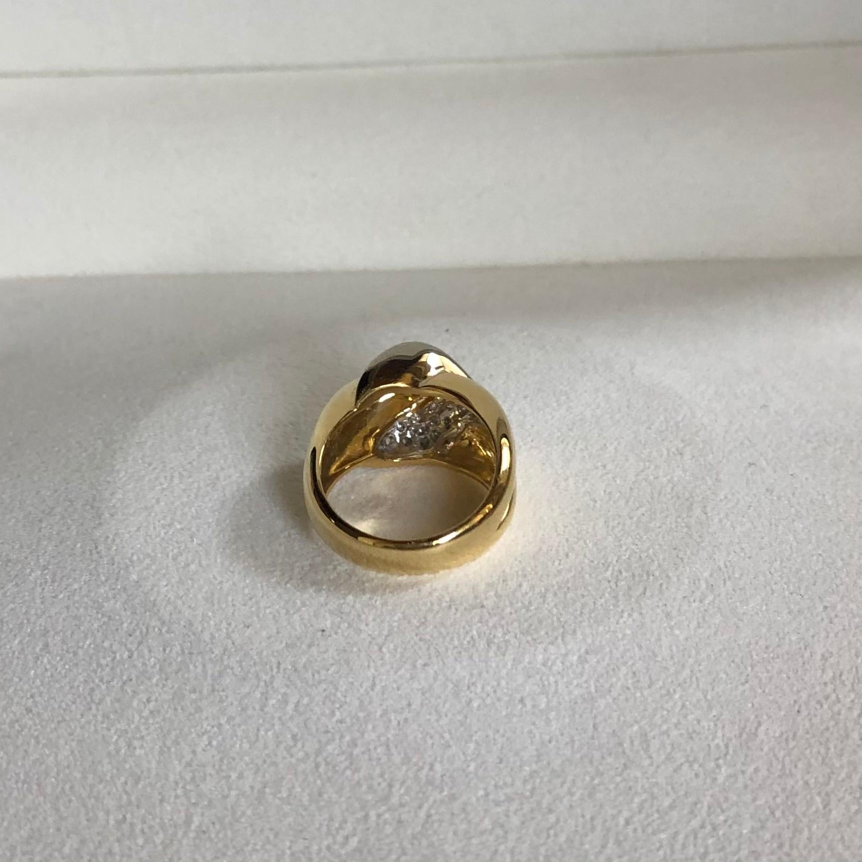 Round Cut  0.46 Carat Diamonds Ring on 18 Karat Yellow and White Gold