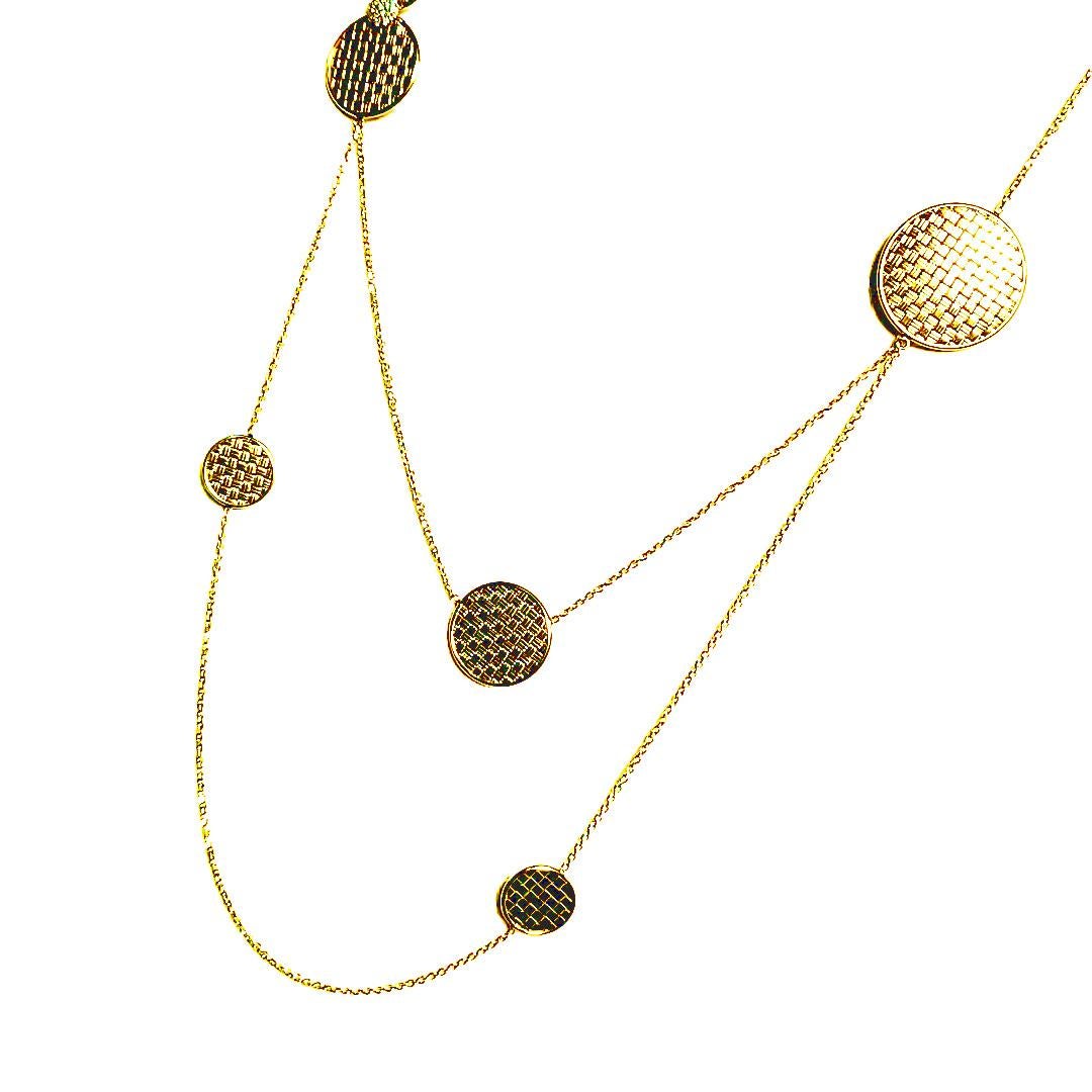 Taglio cuscino antico Collana a stazioni in oro giallo e bianco 18k con diamante in vendita