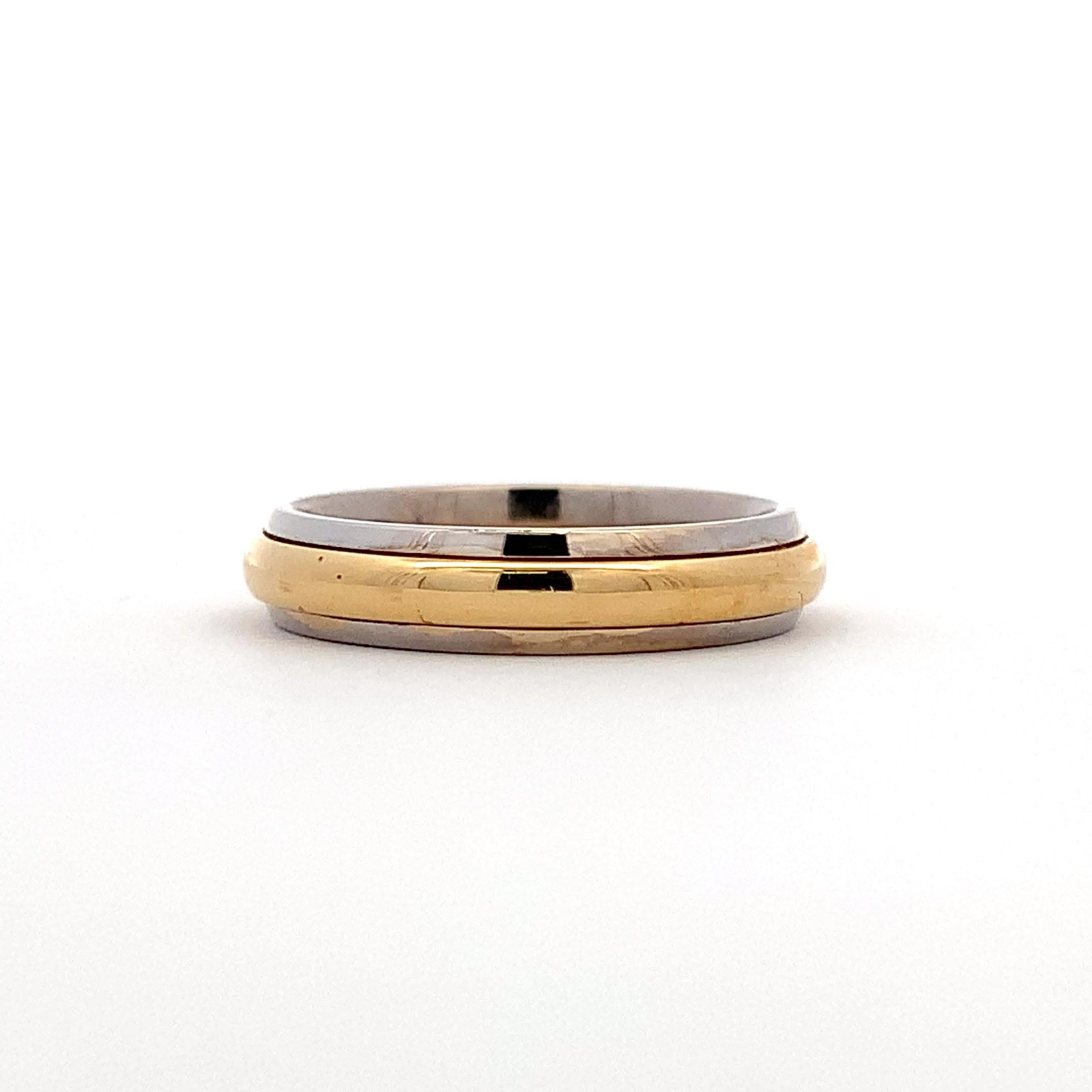 18k Gelb und Weiß zwei Ton Vintage-Stil Ehering für Damen oder Herren im Angebot