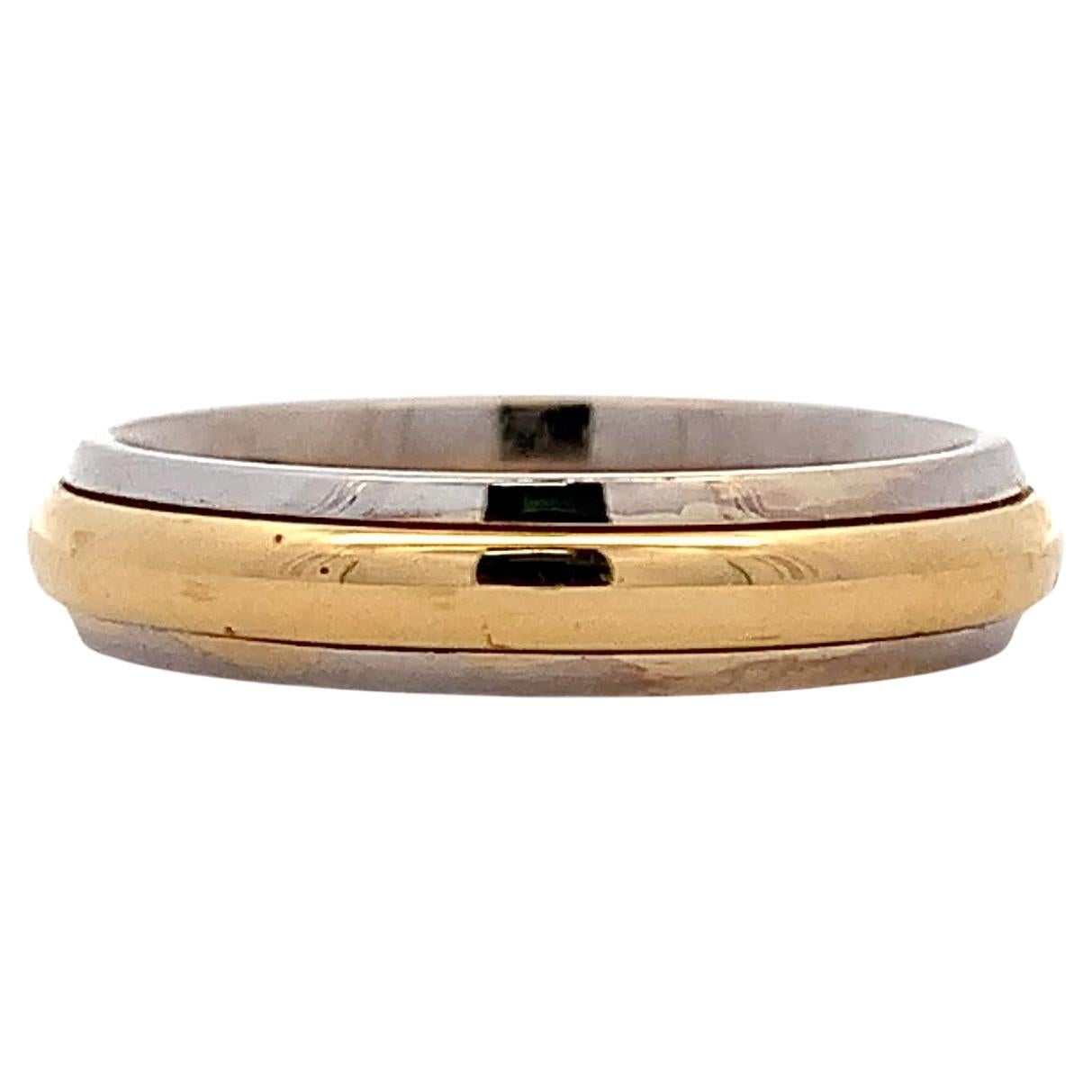 18k Gelb und Weiß zwei Ton Vintage-Stil Ehering im Angebot
