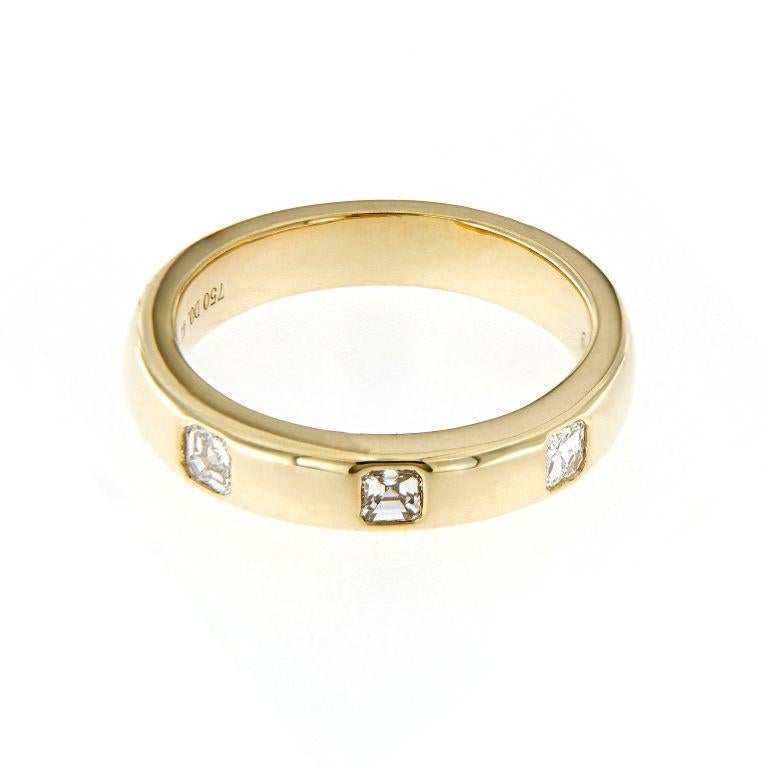 Bandeau à incrustation de taille Asscher jaune 18K Neuf - En vente à Hong Kong, HK