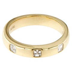 Bandeau à incrustation de taille Asscher jaune 18K