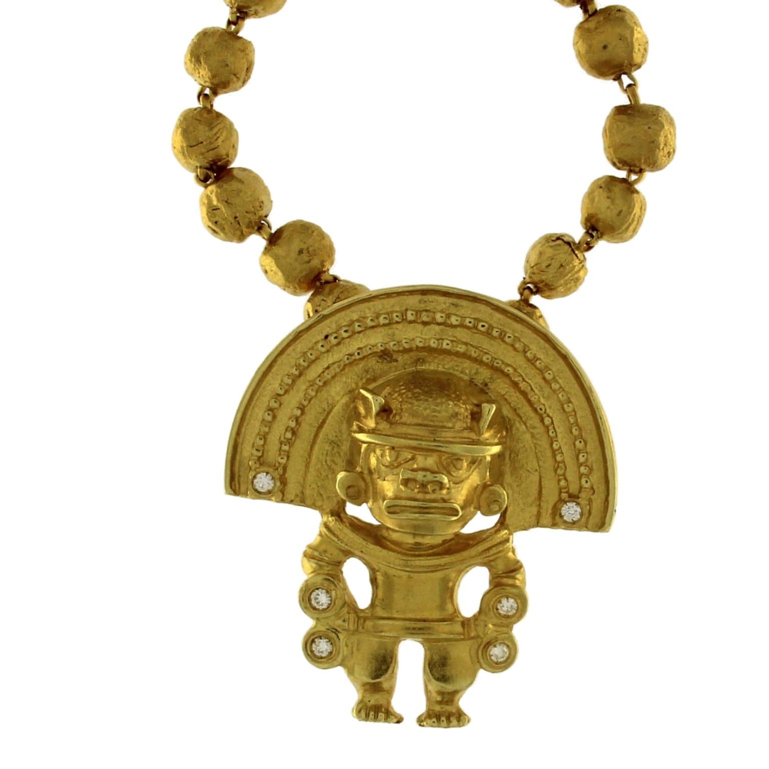 18 Karat Yellow Chain with Amulet For Sale 2