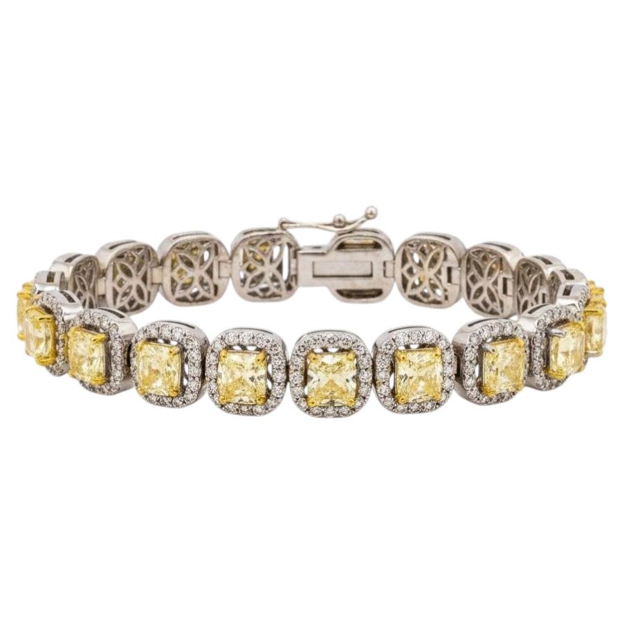 Bracciale con diamanti giallo 18k in vendita